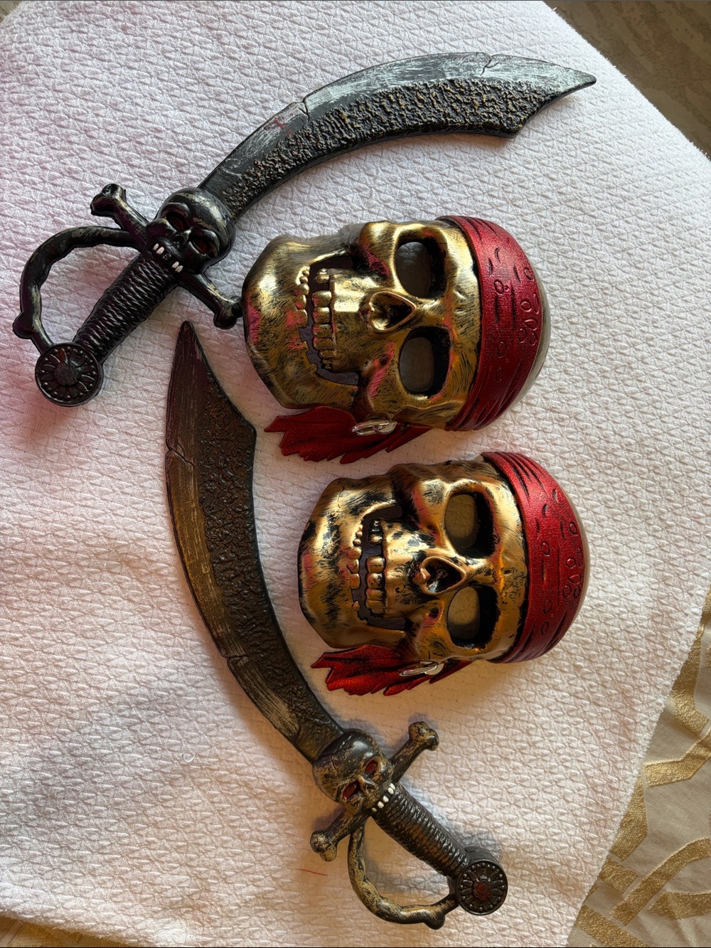 Halloween 2 Pirates Masks! Costume bundle!! With play swords